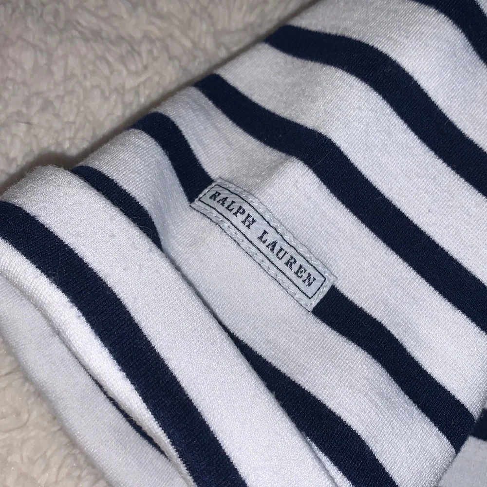 POLO Ralph Lauren Navy and White Striped Dress 12-14 EUC